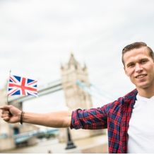 a man with UK flag